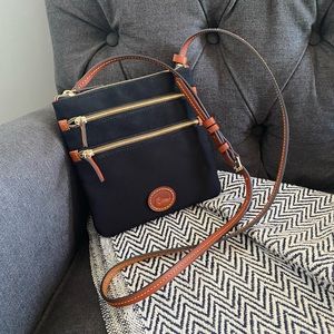 Dooney & Burke North South Triple Zip Crossbody Bag
